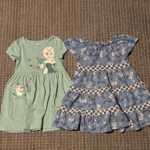 Disney Frozen Green and Blue Casual Dresses